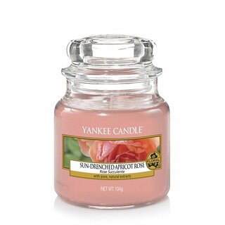 Yankee Candle Sun Drenched Apricot Rose kleine Duftkerze im Glas (104g)