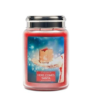 Village Candle Here comes Santa 602g