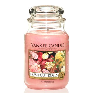 Yankee Candle Fresh Cut Roses große Duftkerze im Glas (623g)